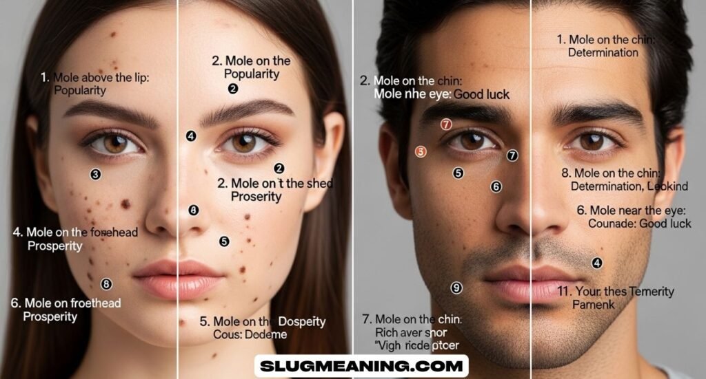 Moles on the Face Meaning for Females and Males