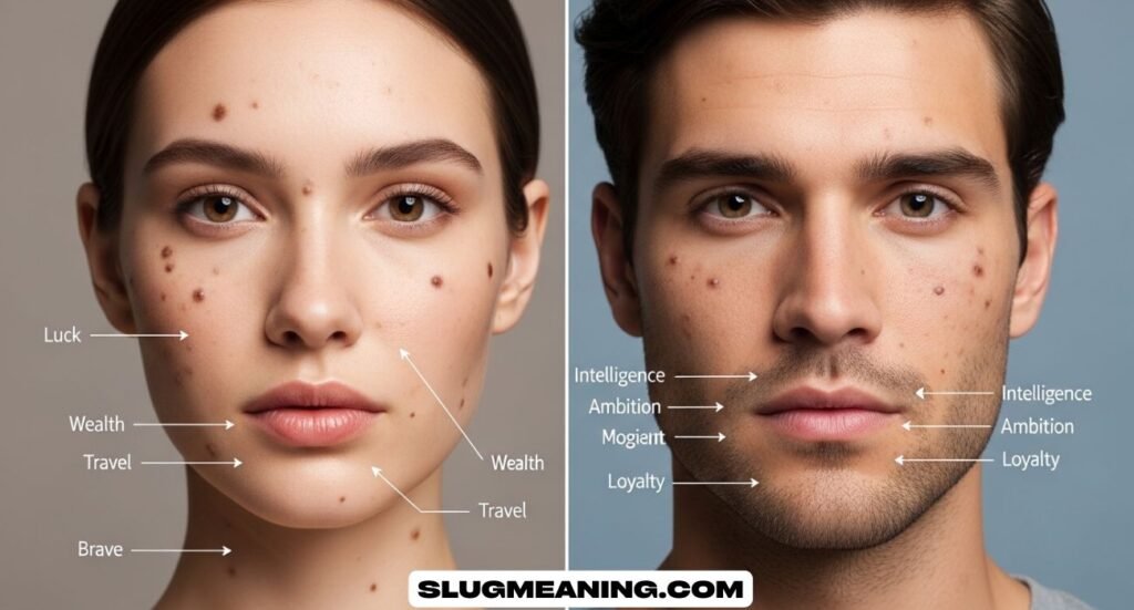 Moles on the Face Meaning for Females and Males
